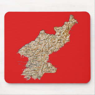 Noord-Korea Map Mousepad Muismat