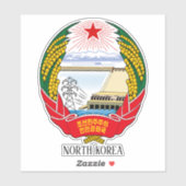 Noord-Korea National Emblem Patriotic Sticker (Vel)