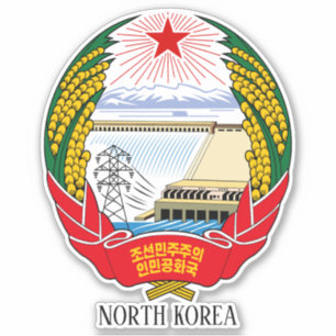 Noord-Korea National Emblem Patriotic Sticker
