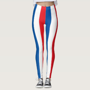 Noord-Korea Nationale vlag Kleuren Verticaal gestr Leggings
