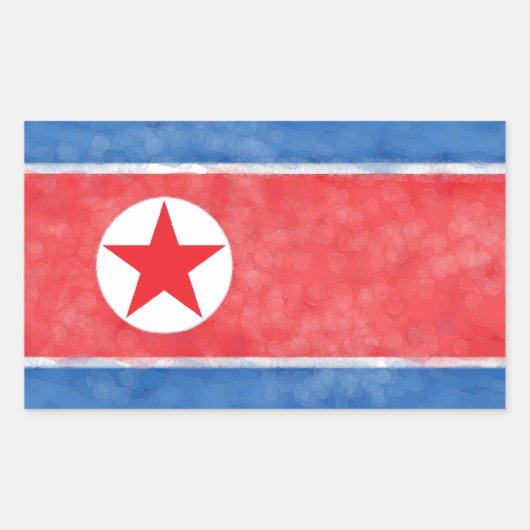 Noord Korea Rechthoekige Sticker (Voorkant)