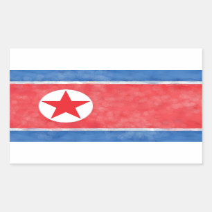Noord Korea Rechthoekige Sticker