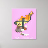 Noord-Korea reiskaart Canvas Afdruk (Voorkant)