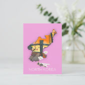 Noord-Korea reiskaart Feestdagenkaart (Staand voorkant)