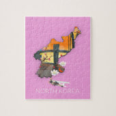 Noord-Korea reiskaart Legpuzzel (Verticaal)