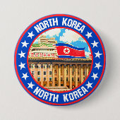 Noord Korea Ronde Button 7,6 Cm (Voorkant)