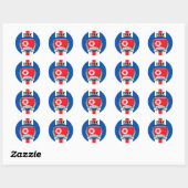 Noord Korea Ronde Sticker (Vel)