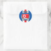 Noord Korea Ronde Sticker (Tas)