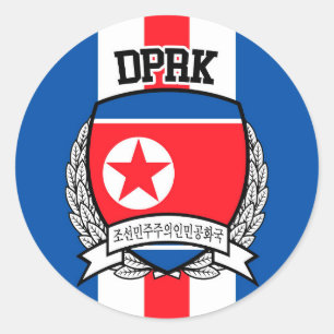 Noord Korea Ronde Sticker