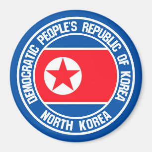 Noord-Korea Round Embleem Magneet