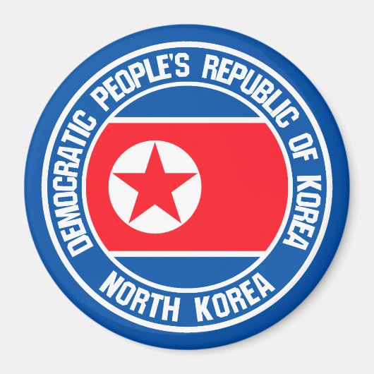 Noord-Korea Round Embleem Magneet (Voorkant)