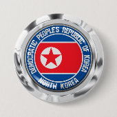 Noord-Korea Round Embleem Ronde Button 7,6 Cm (Voorkant)