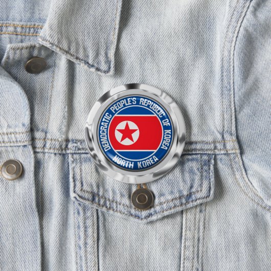 Noord-Korea Round Embleem Ronde Button 7,6 Cm (In situ)