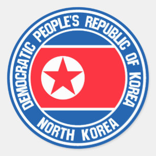 Noord-Korea Round Embleem Ronde Sticker