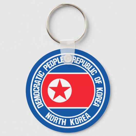 Noord-Korea Round Embleem Sleutelhanger (Voorkant)