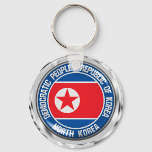 Noord-Korea Round Embleem Sleutelhanger