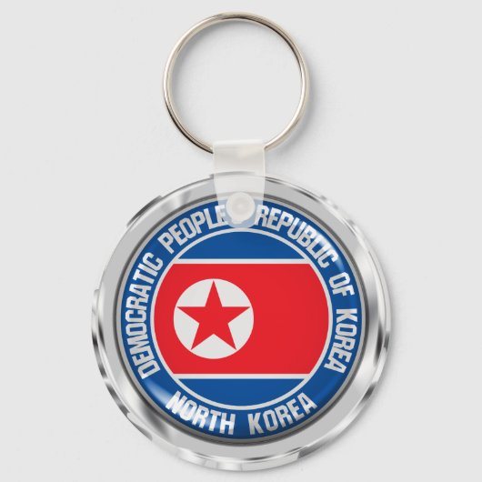Noord-Korea Round Embleem Sleutelhanger (Voorkant)