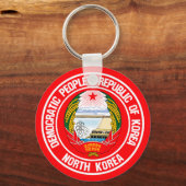 Noord-Korea Round Embleem Sleutelhanger (Voorkant)