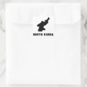 Noord-Korea Silhouet Vierkante Sticker (Tas)