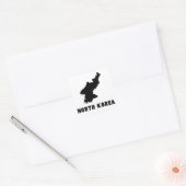 Noord-Korea Silhouet Vierkante Sticker (Envelop)