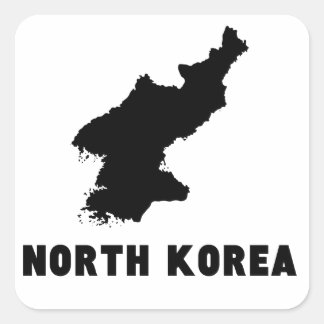 Noord-Korea Silhouet Vierkante Sticker