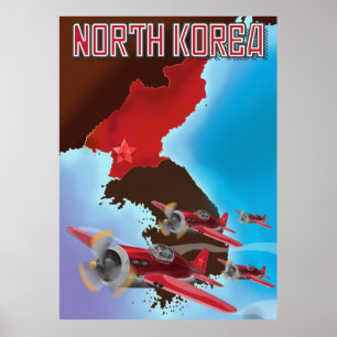 Noord-Korea Vintage-poster. Poster