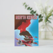 Noord-Korea vintage reisposter. Briefkaart (Staand voorkant)