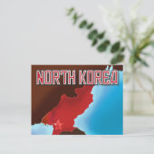 Noord-Korea vintage reisposter. Briefkaart (Staand voorkant)