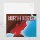 Noord-Korea vintage reisposter. Briefkaart (Voorkant / Achterkant)