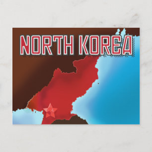 Noord-Korea vintage reisposter. Briefkaart