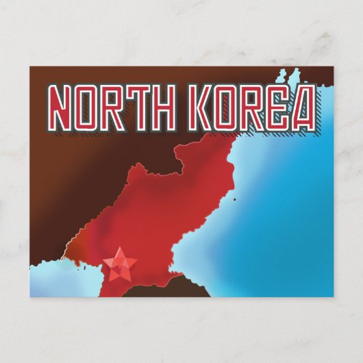 Noord-Korea vintage reisposter. Briefkaart (Voorkant)
