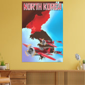 Noord-Korea Vintage-reisposter. Canvas Afdruk (Insitu (Woonkamer))