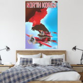 Noord-Korea Vintage-reisposter. Canvas Afdruk (Insitu (Slaapkamer))