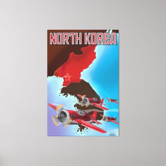 Noord-Korea Vintage-reisposter. Canvas Afdruk (Voorkant)