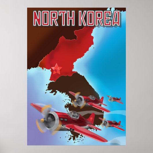Noord-Korea Vintage-reisposter. Poster (Voorkant)