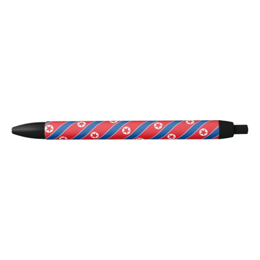 Noord-Korea Vlag Balpen Zwarte Inkt Pen (Voorkant)