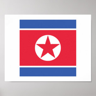 Noord-Korea Vlag Emblem Poster