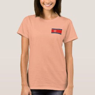 Noord-Korea Vlag en Kaart Dk T-Shirt