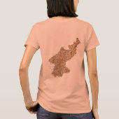 Noord-Korea Vlag en Kaart Dk T-Shirt (Achterkant)