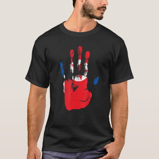 Noord-Korea Vlag Hand Mannen Vrouwen Kinder T-shirt (Voorkant)