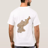 Noord-Korea vlag + kaart + T-shirt voor tekst (Achterkant)