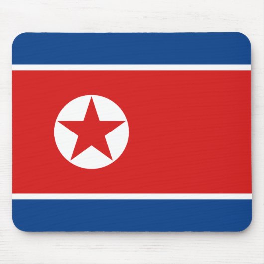 Noord-Korea Vlag Mousepad Muismat (Voorkant)