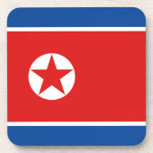 Noord-Korea Vlag Onderzetter (Voorkant)