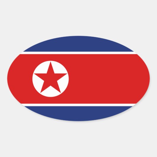 Noord-Korea Vlag Ovale Sticker (Voorkant)