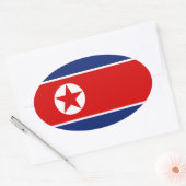 Noord-Korea Vlag Ovale Sticker (Envelop)