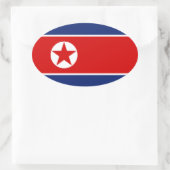 Noord-Korea Vlag Ovale Sticker (Tas)
