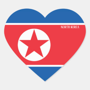 Noord-Korea Vlag Prachtige Patriottische Hart Sticker