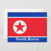  Noord-Korea Vlag Reistoerisme Briefkaart (Voorkant / Achterkant)
