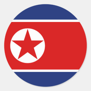 Noord-Korea Vlag Ronde Sticker