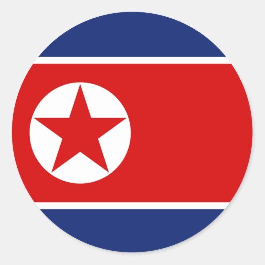 Noord-Korea Vlag Ronde Sticker (Voorkant)